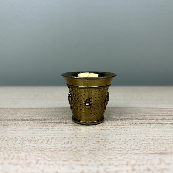 Miniature Dollhouse Mortar Ice Bucket Trashcan Dollhouse Furniture Bronze Color - Picture 3 of 12